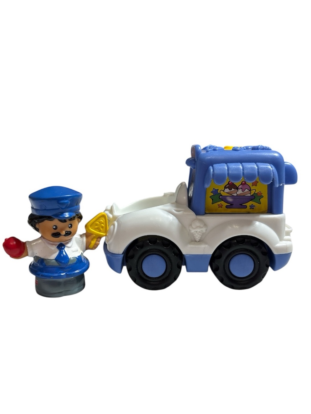 Vintage Fisher Price Little People Musical Ice Cream Truck  2003 w‎ith figure